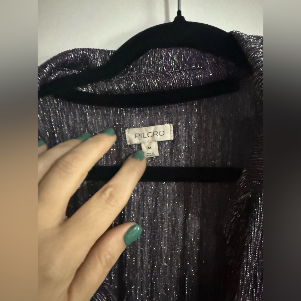 Pilcro Anthropologie Metallic purple Women's Top - Picture 5 of 7